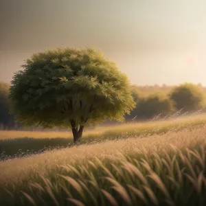 Bountiful Summer Harvest in Rural Landscape