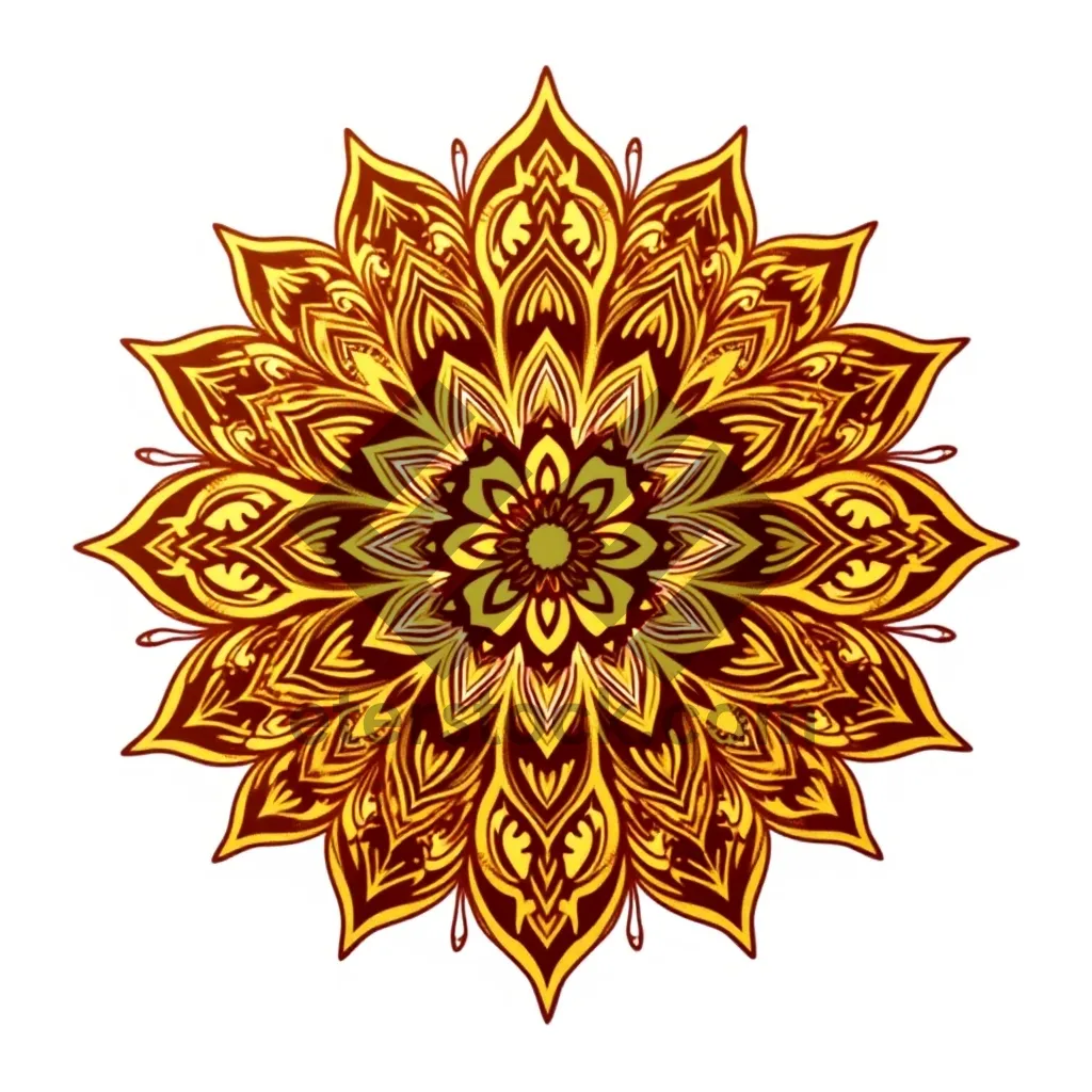 Picture of Ornate Floral Design Element with Lotus Flower