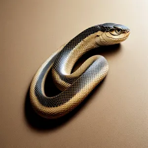 Garter Snake Coiled Stealthily at Night