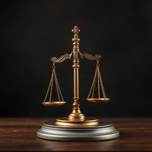 3D Gold Scale of Justice - Symbol of Law & Balance