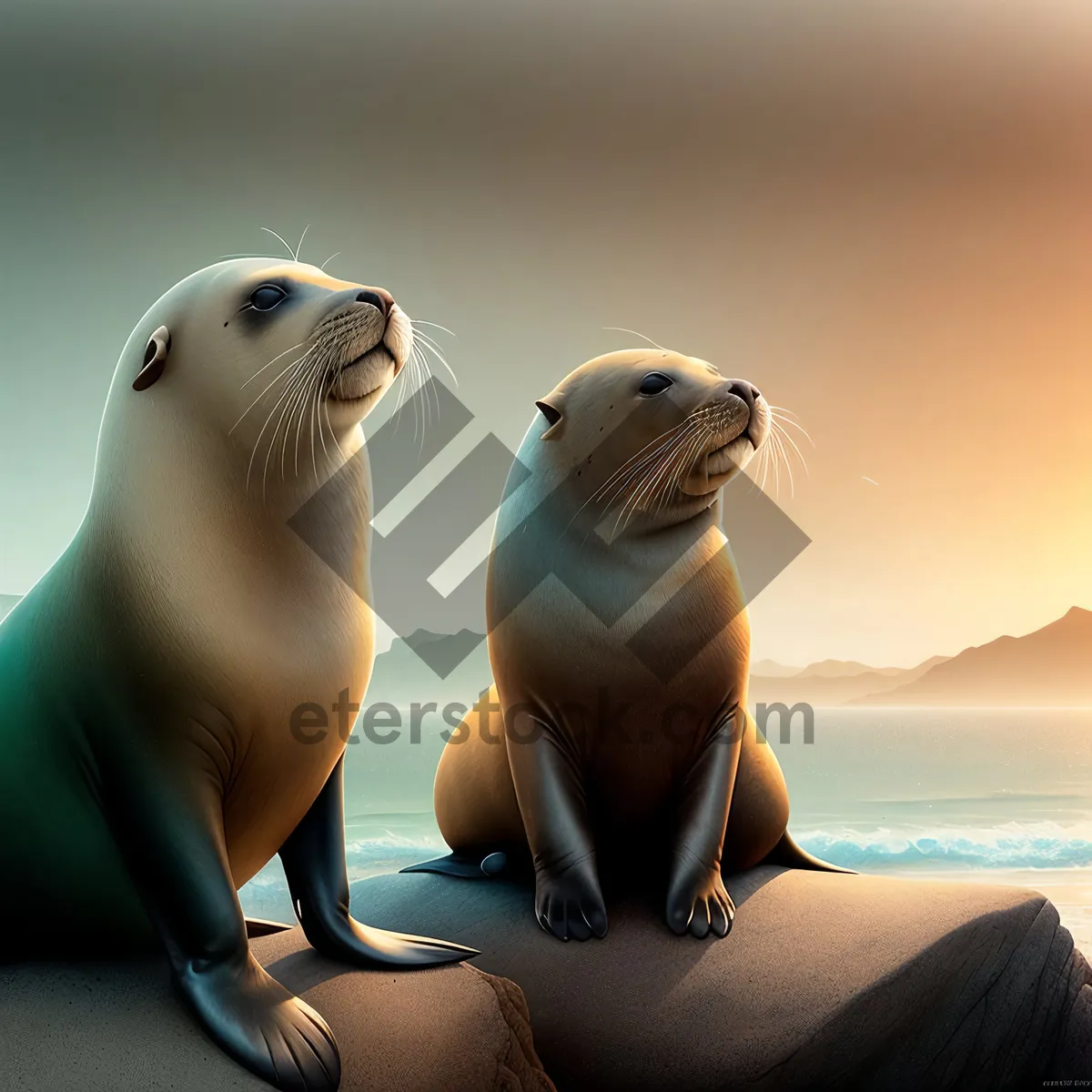 Picture of Arctic Sealion on Beach