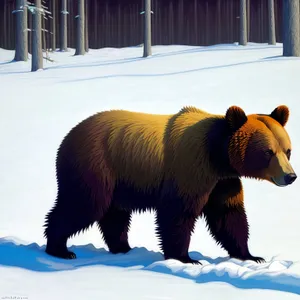 Winter Wonderland Brown Bear in the Snow