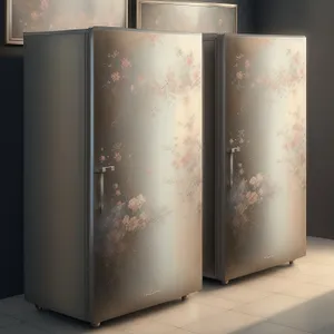 Modern home refrigerator in stylish interior setting.