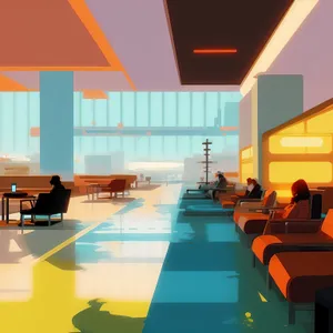 Modern classroom with stylish interior furniture.