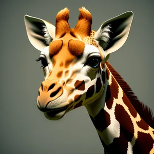 Majestic Gentleness: Giraffe Head in Natural Safari Habitat