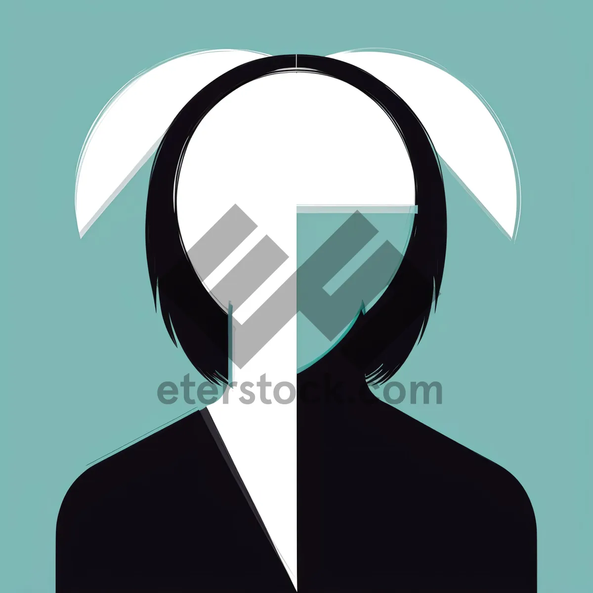 Picture of 3D silhouette business symbol icon sign