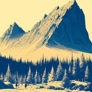 Snowy Mountain Landscape: Majestic Peaks and Winter Wonderland