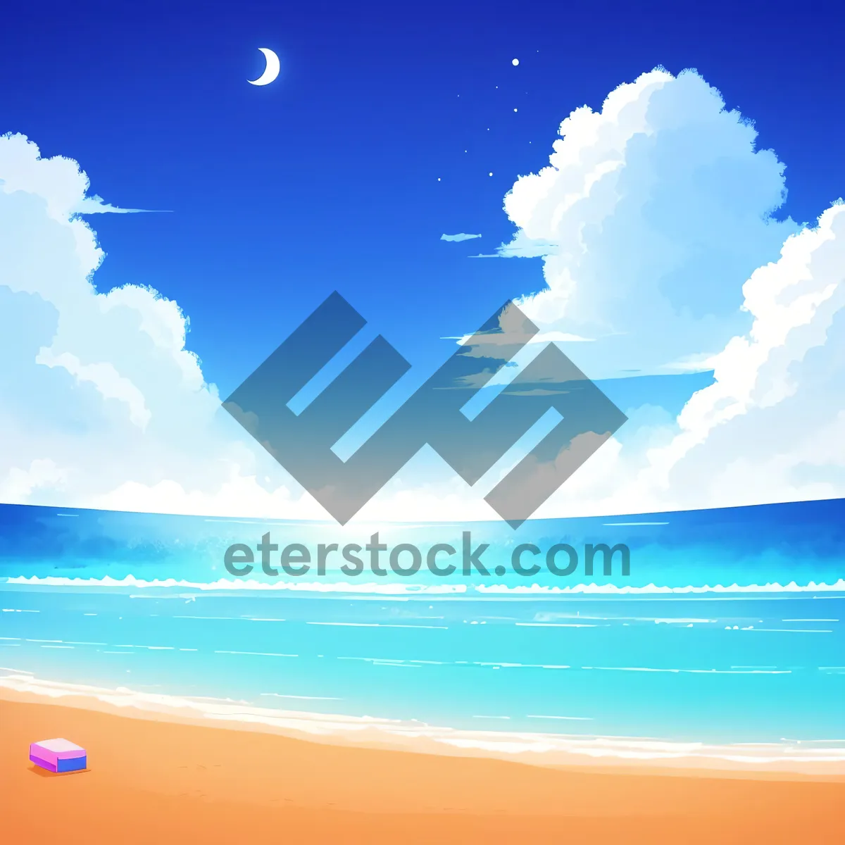 Picture of Summer Seascape: Sunny Sky and Clear Ocean