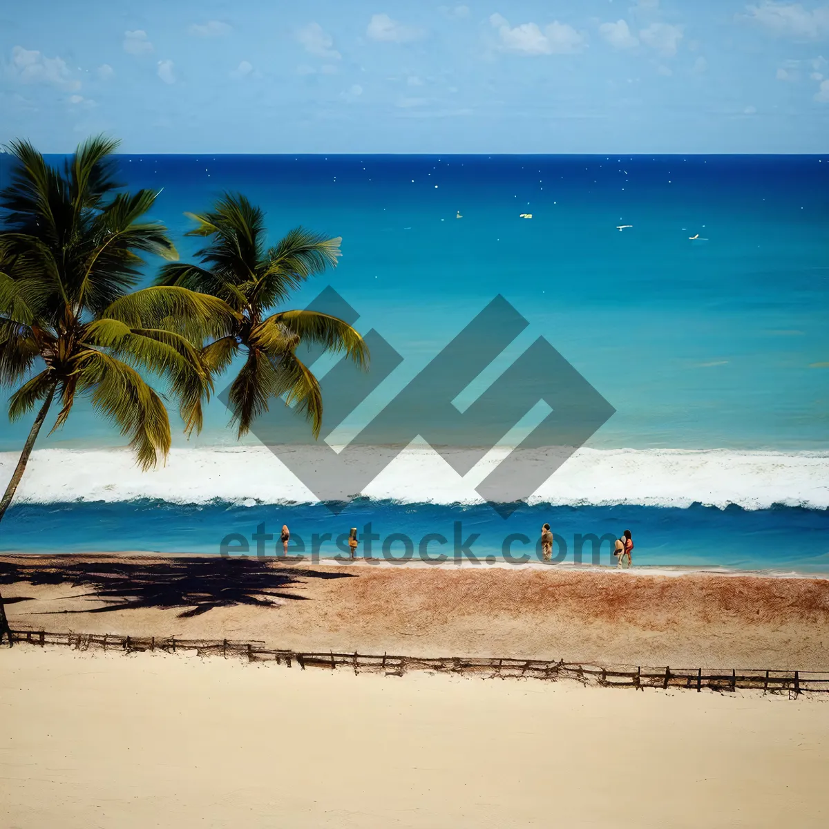 Picture of Idyllic Tropical Beach Paradise with Calm Turquoise Waters