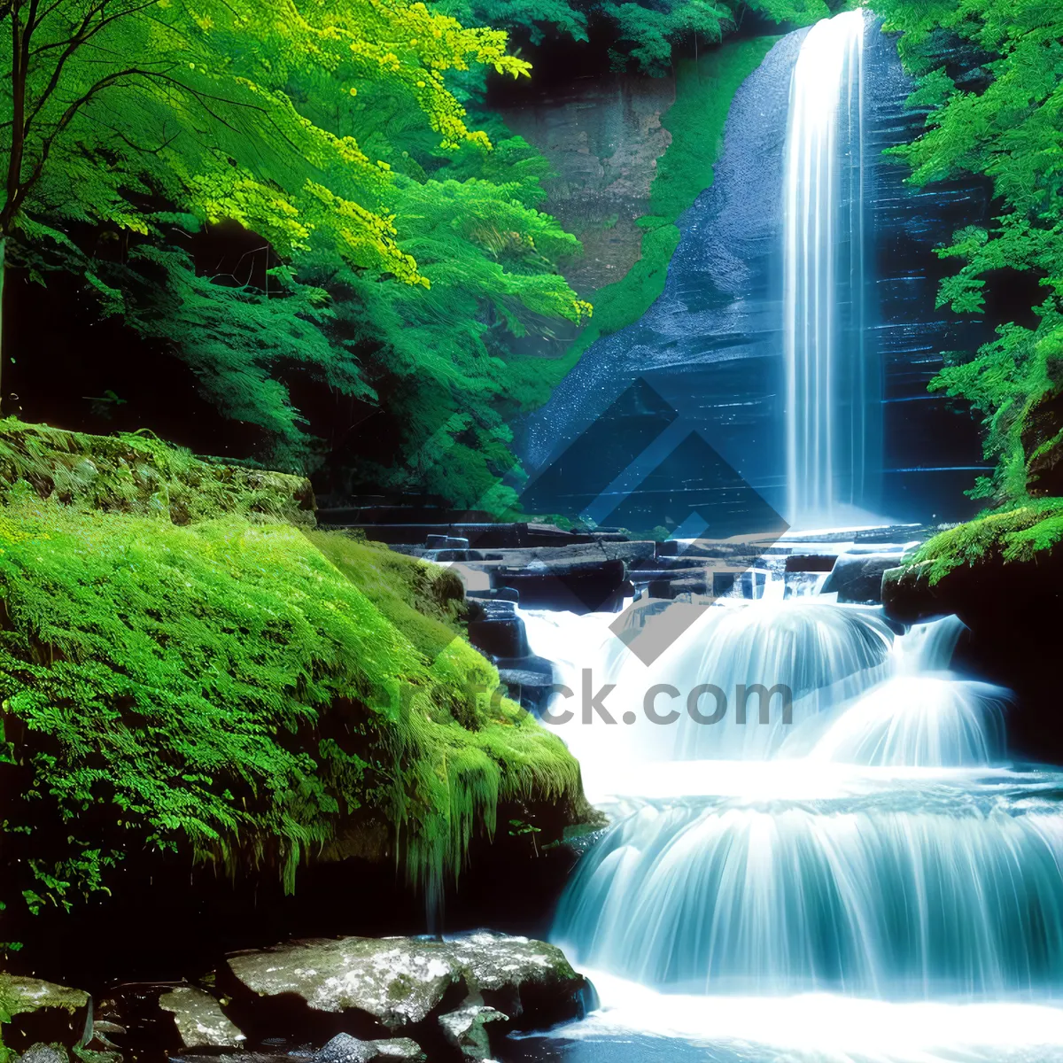 Picture of Serene Cascade in Pristine Wilderness