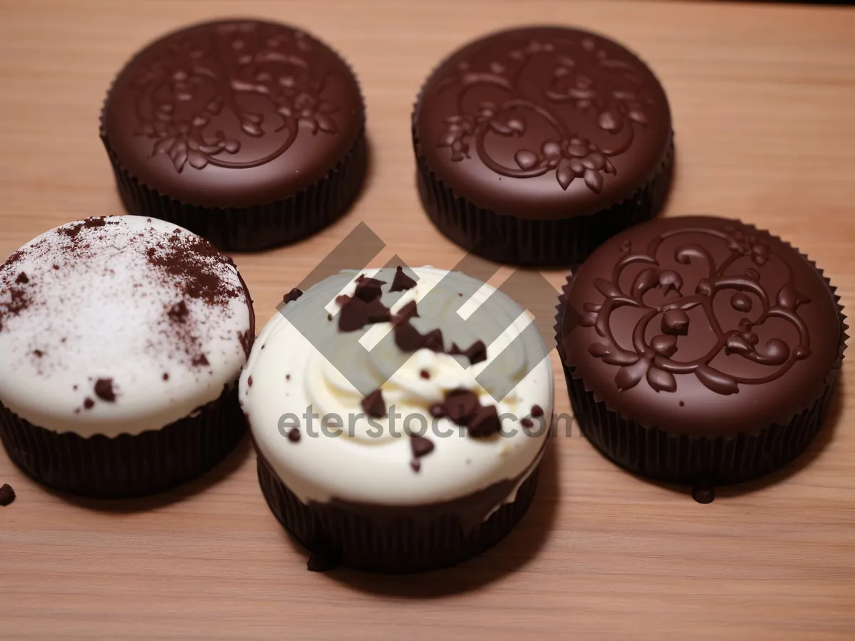 Picture of Decadent chocolate cupcake with creamy icing swirl