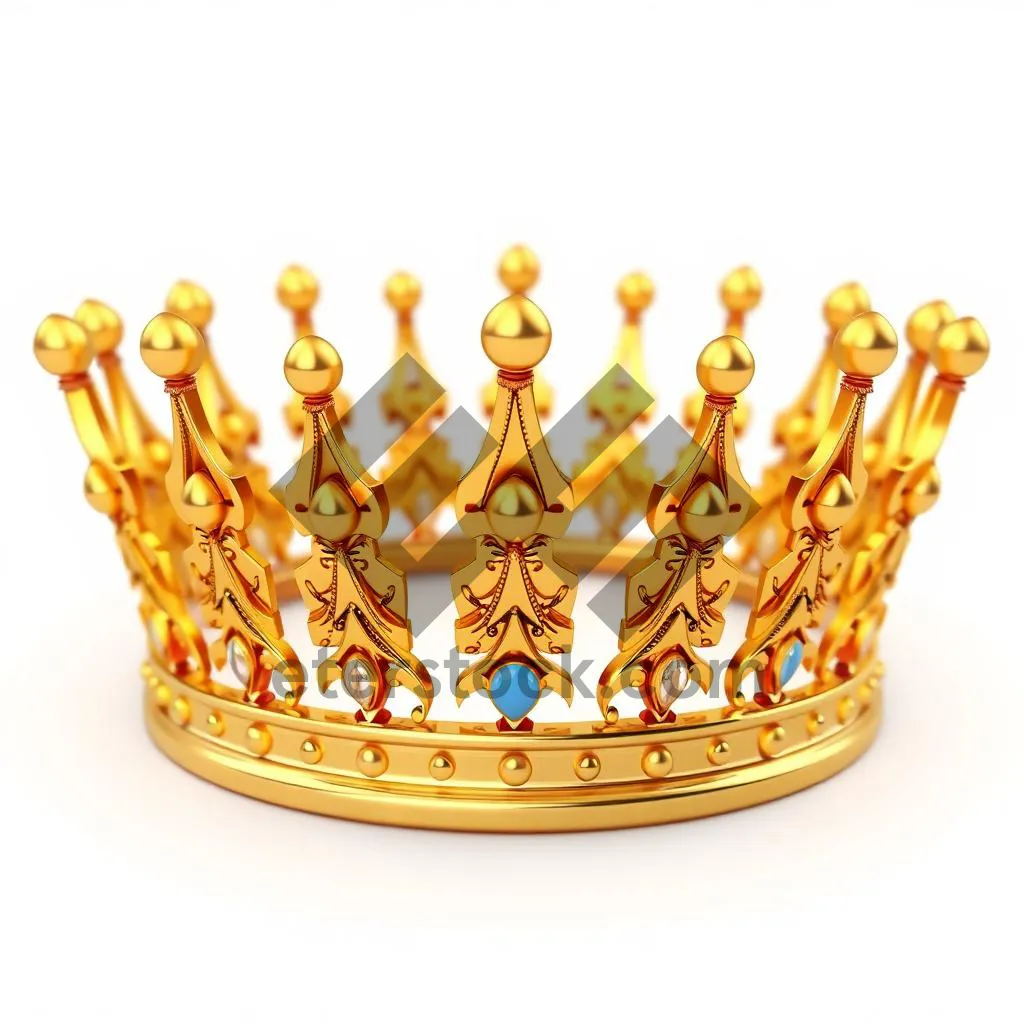 Picture of Golden Crown Icon Symbolizing Royalty and Wealth