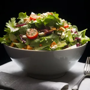 Healthy Vegetarian Salad Bowl with Fresh Ingredients