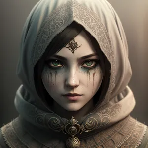 Elegant masked lady with captivating eyes.