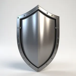 3D shiny shield emblem symbol graphic design