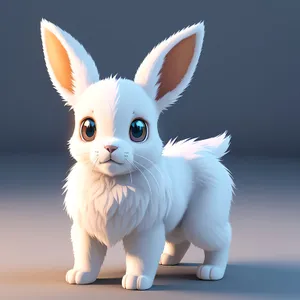 Furry Fluffball with Cute Bunny Ears