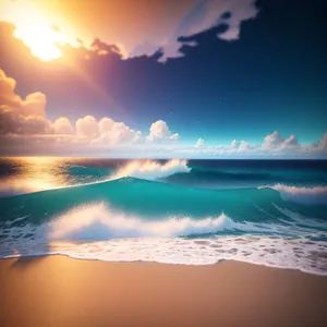 Golden Sunset over Crystal Clear Ocean Waters