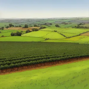 Golden Rapeseed Field Under Clear Blue Sky