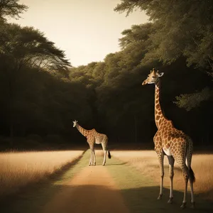 Graceful Giraffe in South African Wildlife Park