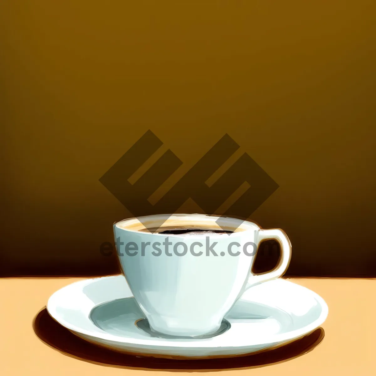 Picture of Steamy Morning Cup of Joe on Saucer