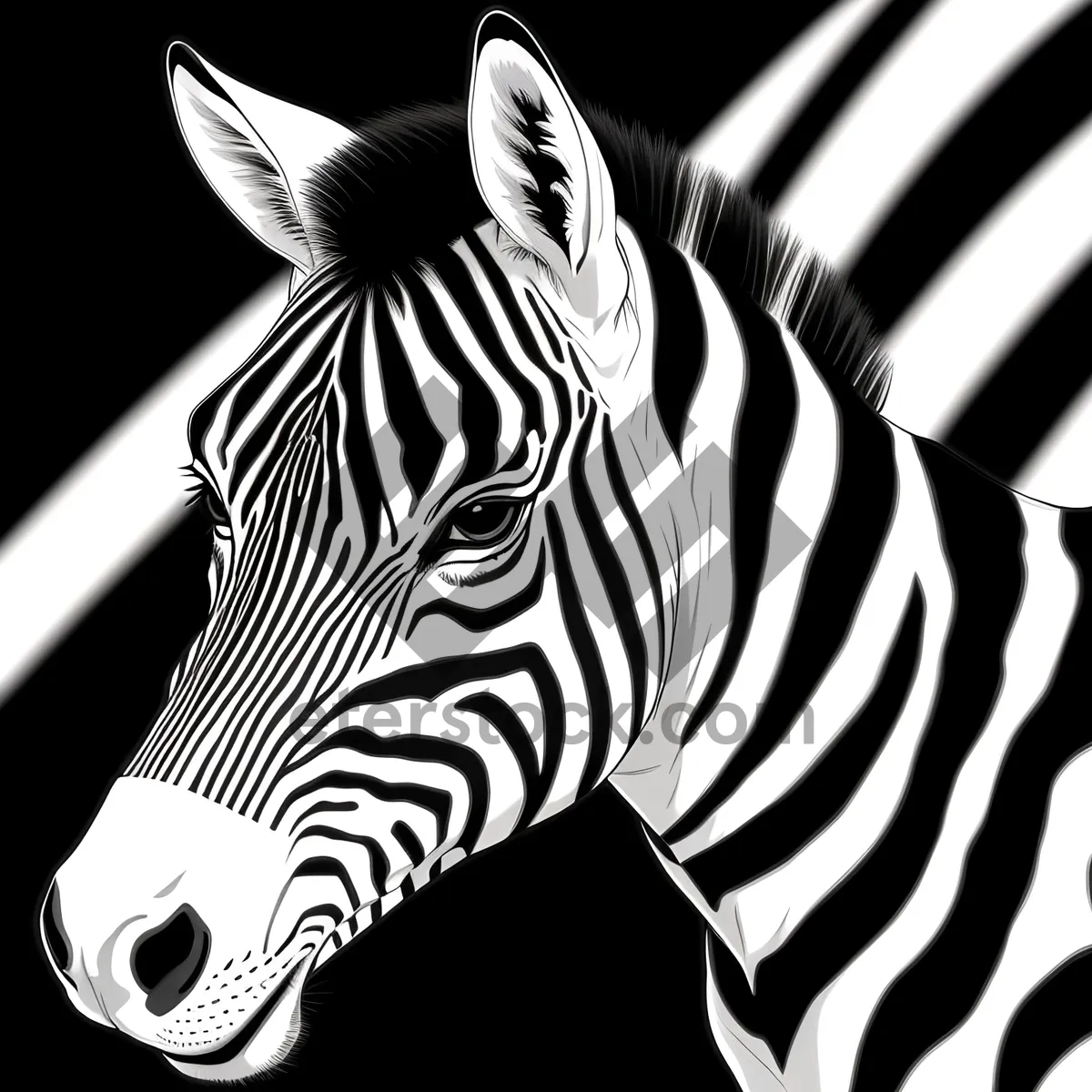 Picture of Striped Equine Beauty in the Wild