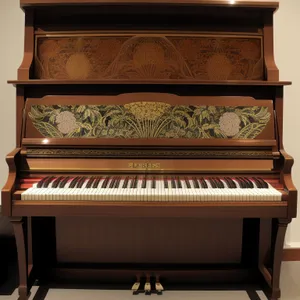 Antique upright piano and celesta music stool