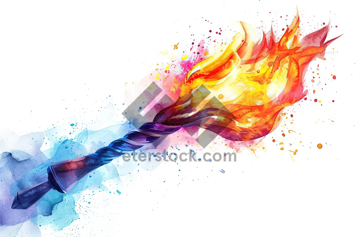 Picture of Colorful Watercolor Wave Design Art Pattern.