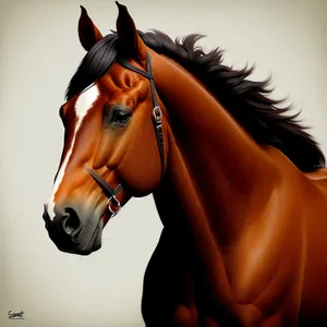 Powerful Brown Stallion in Equestrian Sport