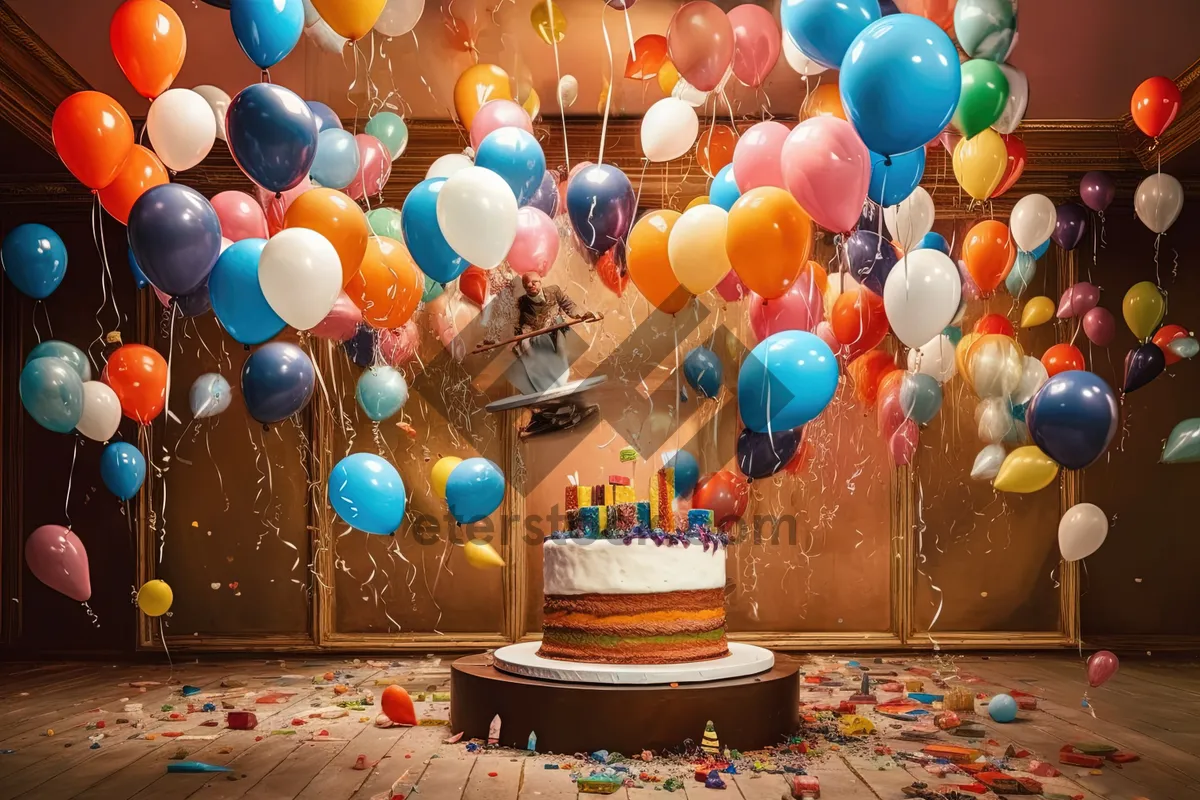 Picture of Colorful Balloon Aircraft at Birthday Party Celebration