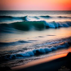 Serene Sunset over Tropical Beach