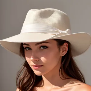 Stylish Cowboy Hat Fashion Model with a Radiant Smile