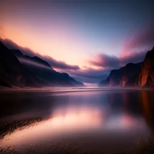 Ethereal Sunset Over Serene Waters