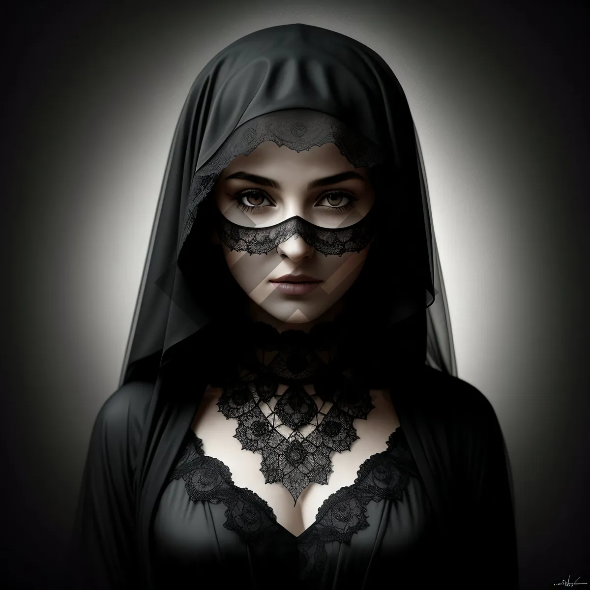 Picture of Stylish Venetian Mask Lady: A Seductive Garment