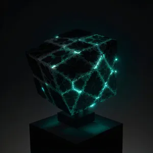 Black Glass Fractal Shape in 3D Science