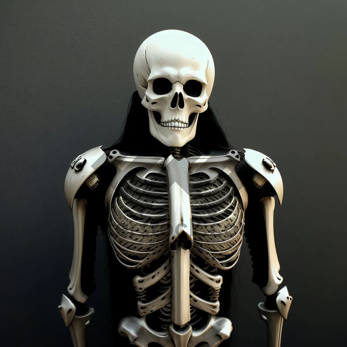 Picture of Spooky Skeletal Bust: Frightening Figure of Death