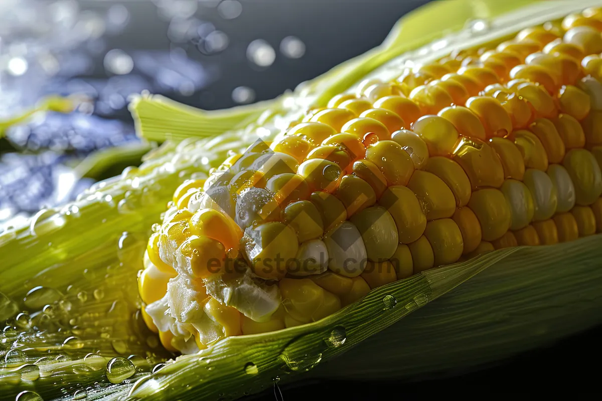 Picture of Fresh Corn Cob, Organic Sweet Vegetable