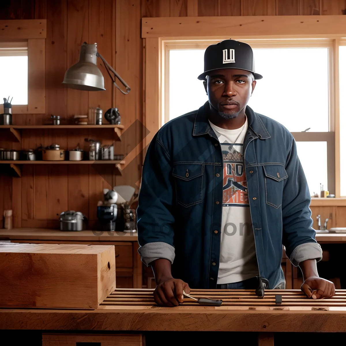 Picture of Happy Carpenter Playing Marimba