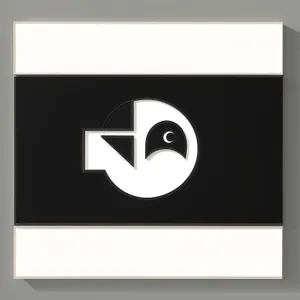 Modern Graphic Icon: Shiny Black Design Button