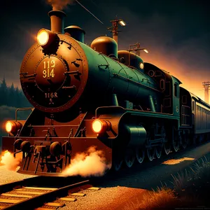 Powerful Steam Locomotive Chugging Down the Tracks