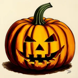 Spooky Jack-o'-Lantern Halloween Pumpkin Decoration.