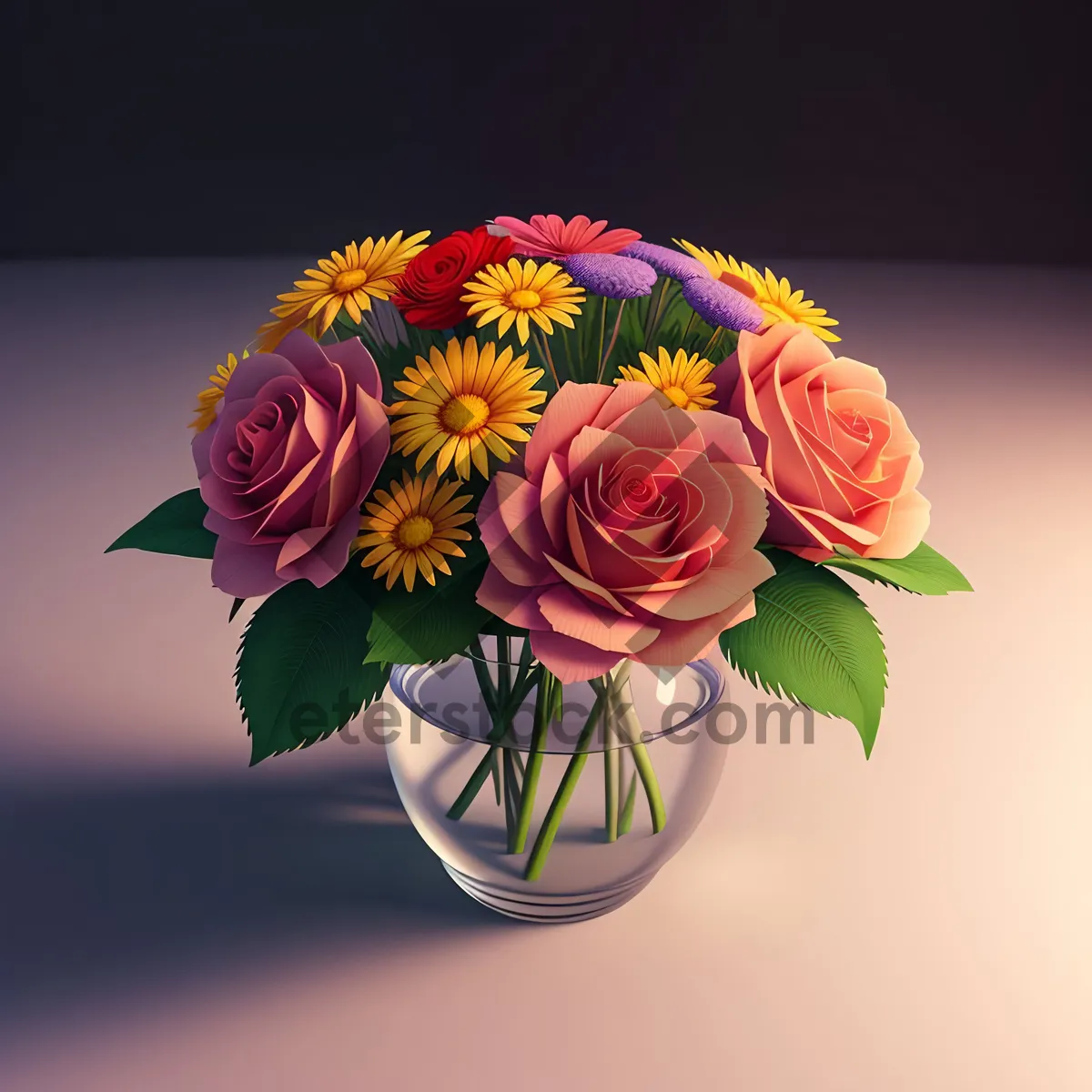 Picture of Colorful Daisy Bouquet: Vibrant Floral Arrangement for a Beautiful Gift