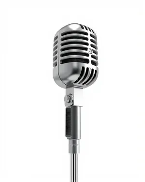 Vintage microphone on stage for live performances.