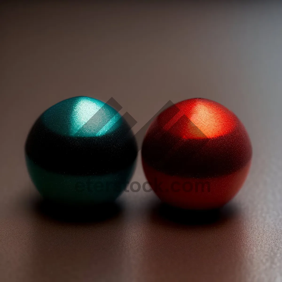 Picture of Colorful Easter Egg on a Pool table
