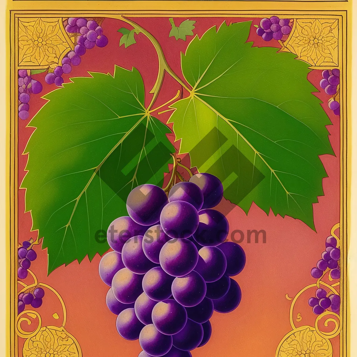 Picture of Colorful Grape Mosaic Design - Vibrant Pattern for Walls