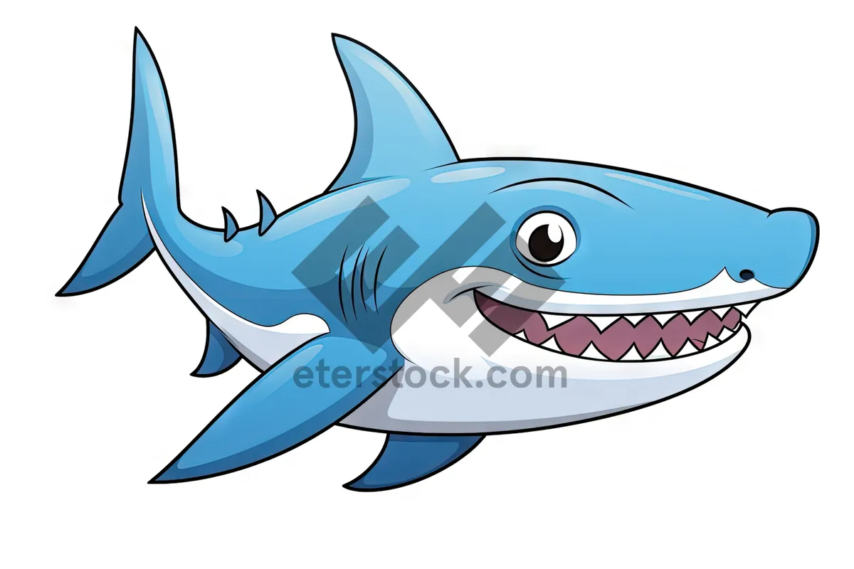 Picture of Cartoon swordfish design for aquatic theme.