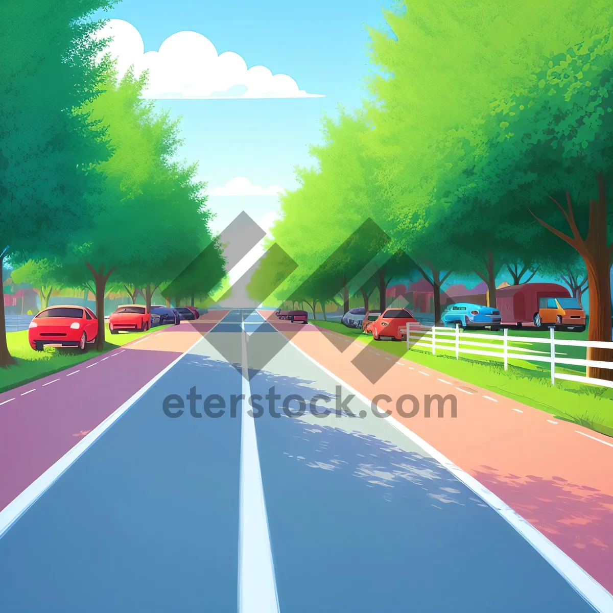 Picture of Scenic Driveway through Rural Countryside