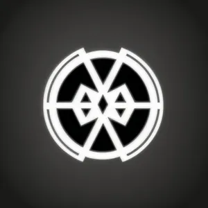 Shiny black round metallic button icon set.