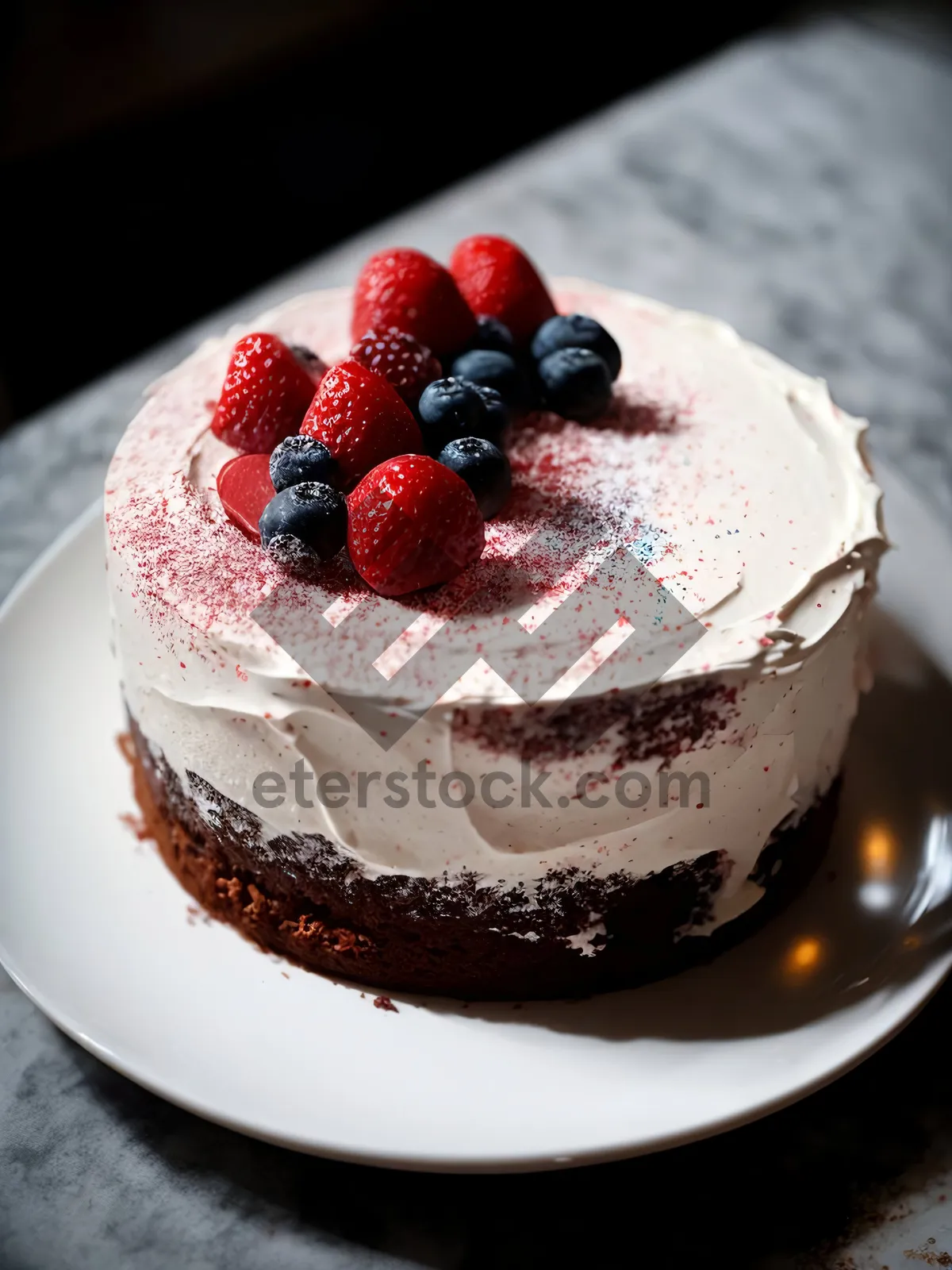Picture of Delectable Fresh Berry Trifle with Chocolate Drizzle