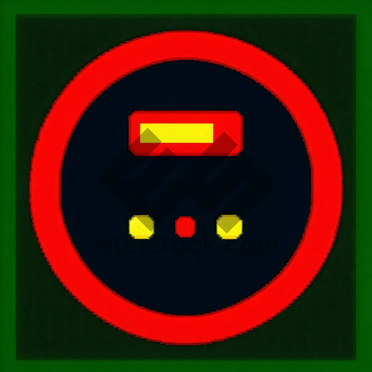 Picture of Digital Fuel Gauge Icon with Black Clock