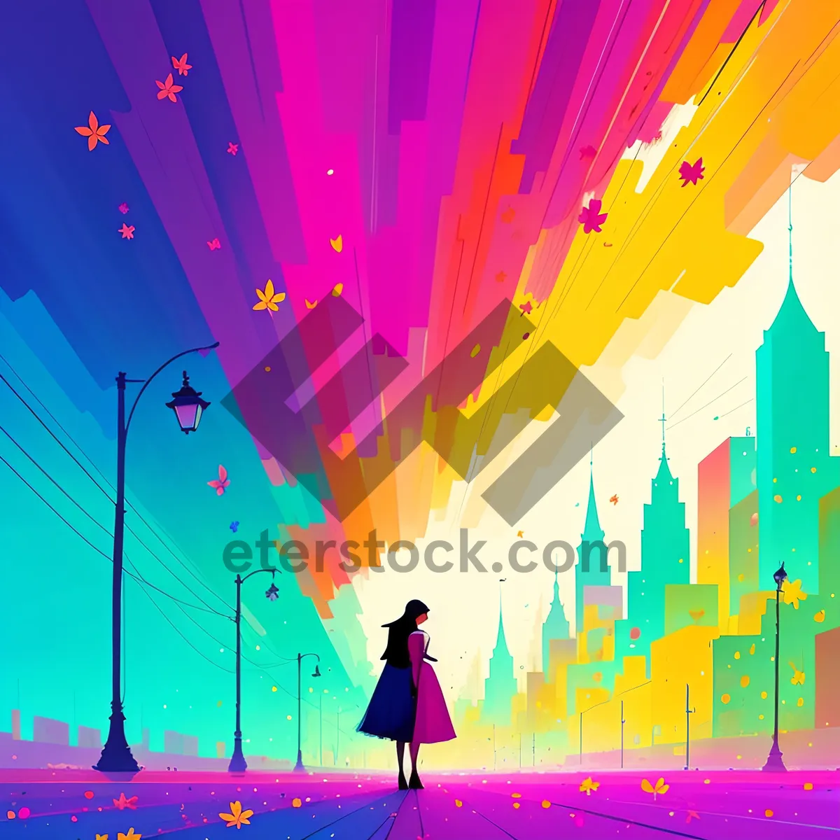 Picture of Laser Starburst: Abstract Colorful Graphic Design